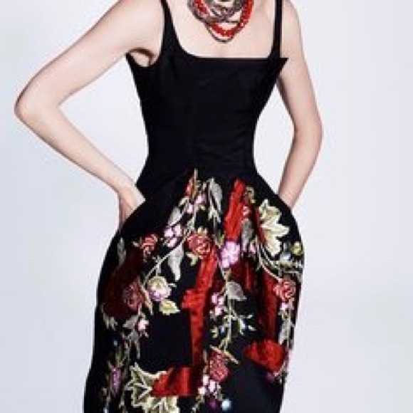 Teal Blue Zac Posen Silk Cocktail Dress - Picture 5 of 5